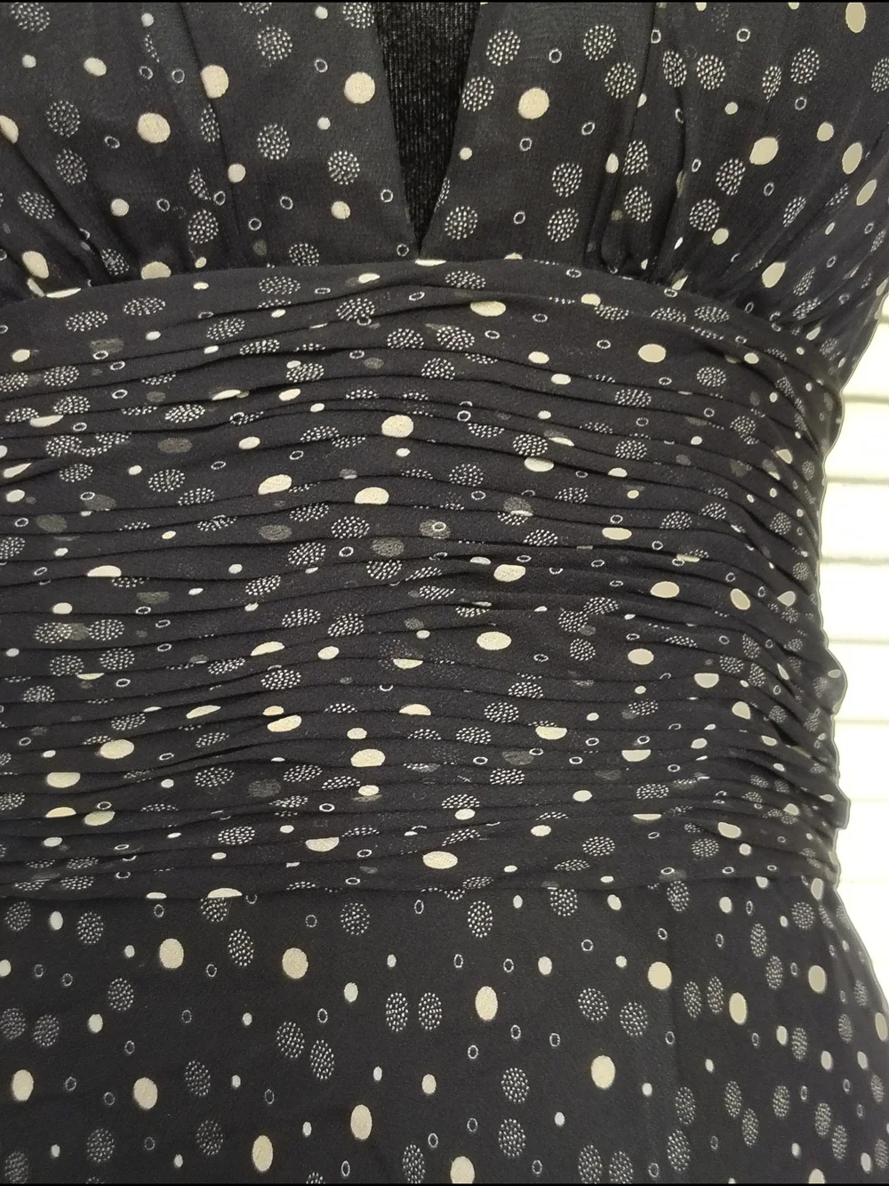 White House Black Market Black Polka Dot Silk Midi Dress Size 2 – Like New - Picture 2 of 16